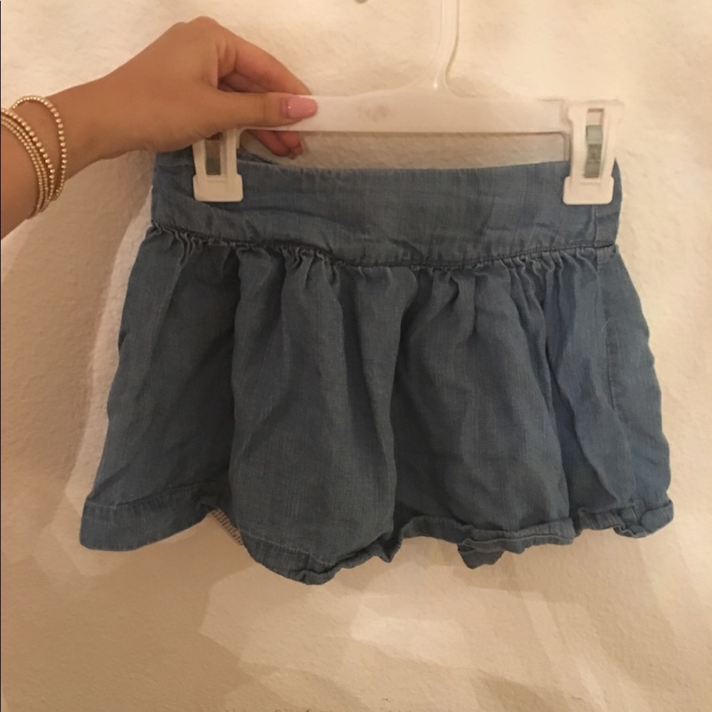 Girls Denim Pleated Skirt with side zipper